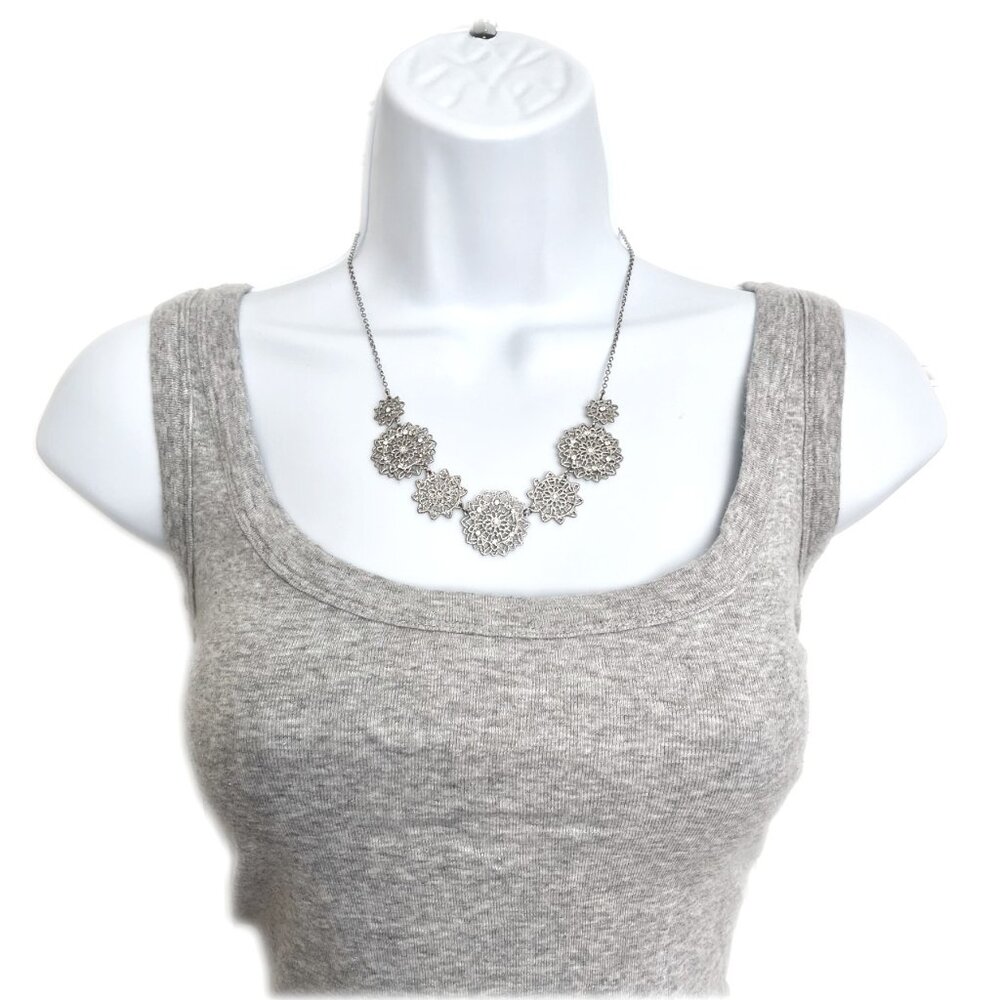 Francesca's Collections Silver Statement Necklace